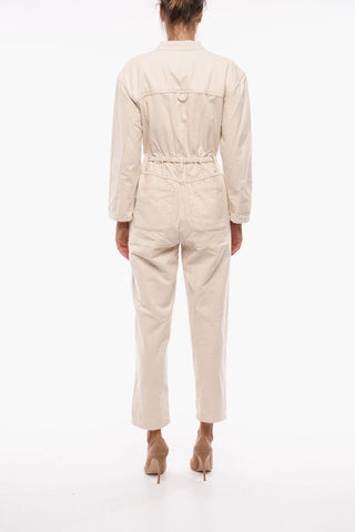 Denim Utility Jumpsuit with Long Sleeves