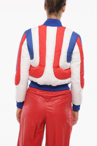Padded CURVE PANEL Bomber Jacket with Front Zip