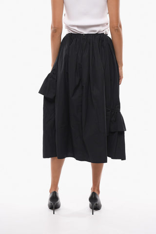 Cotton-poplin DAMARA Asymmetric Maxi Skirt with Ruffle Details