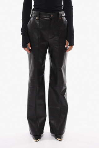 Faux-leather ZELDA Flared Pants with High Waist