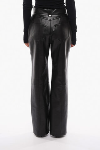 Faux-leather ZELDA Flared Pants with High Waist
