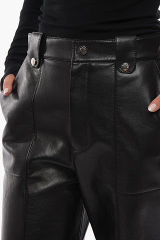 Faux-leather ZELDA Flared Pants with High Waist