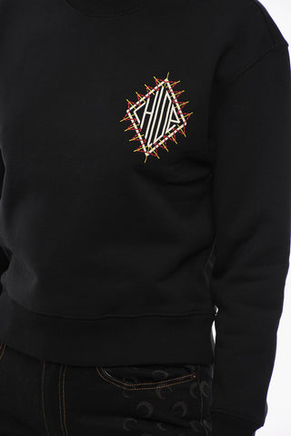 Crewneck Sweatshirt with Embroidered Logo