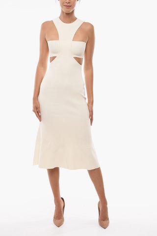 Ribbed Flared Dress with Side Cut out
