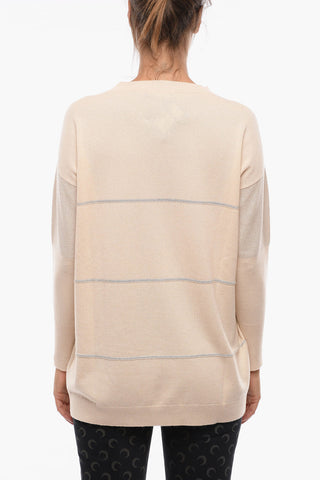 Maglia girocollo in Cashmere con Dettagli in Lurex