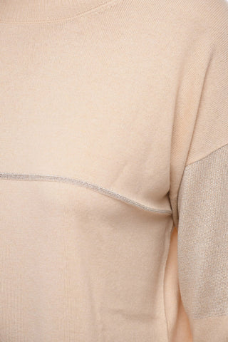 Cashmere Crewneck Sweater with Lurex Details