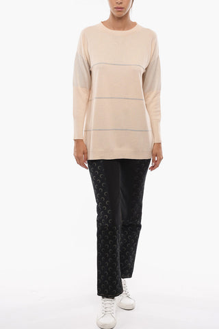 Cashmere Crewneck Sweater with Lurex Details