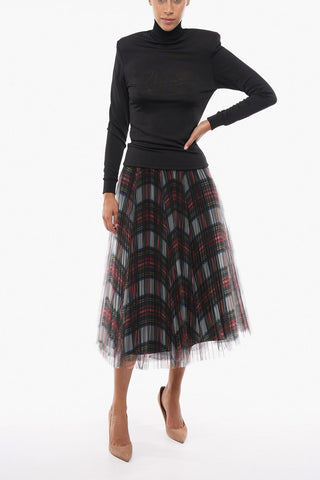 VTMNTS Turtleneck Sweater with Shoulder Pads and Embossed Motif