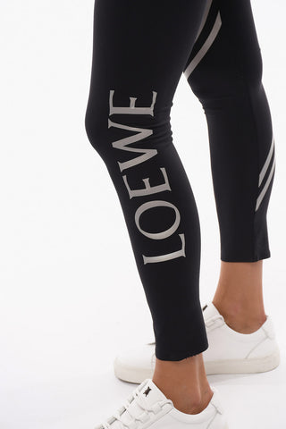 Leggings in Nylon Stretch con Dettagli a Contrasto
