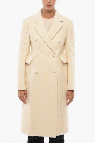 Wool Double-breasted Coat with Flap Pockets