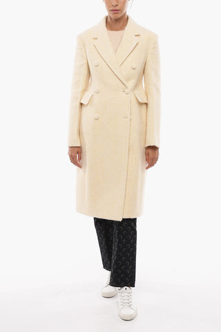 Wool Double-breasted Coat with Flap Pockets