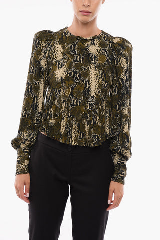 BIRGER CHRISTENSEN Animal Motif ALISON Blouse with Back Zip