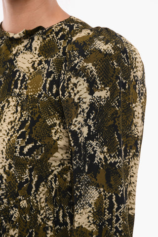 BIRGER CHRISTENSEN Animal Motif ALISON Blouse with Back Zip
