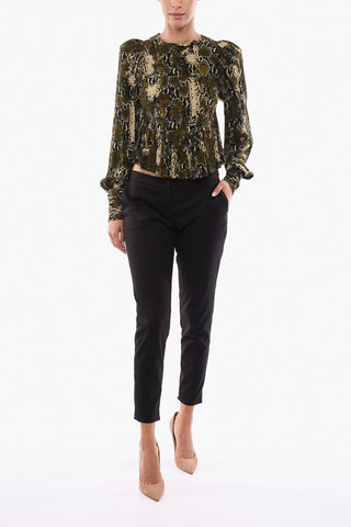 BIRGER CHRISTENSEN Animal Motif ALISON Blouse with Back Zip