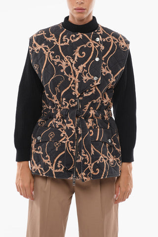 Quilted Cotton Vest with Baroque Motif