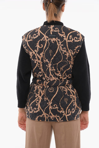 Quilted Cotton Vest with Baroque Motif
