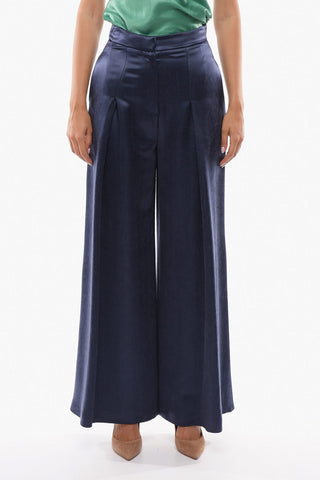 Single-Pleat Wide Leg Pants