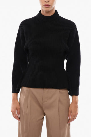 Maglia in Misto Lana con Fondo Asimmetrico