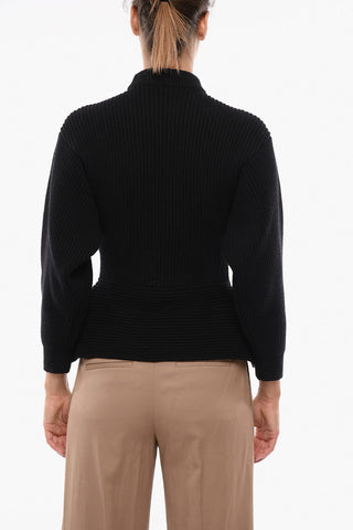 Maglia in Misto Lana con Fondo Asimmetrico