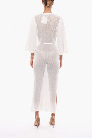 Perforated Cotton Crochet VIOLET Dress with Belt