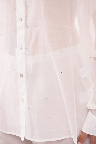 Camicia Copricostume in Chiffon con Cristalli
