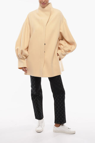 Virgin Wool Kaban jacket with Puffed Sleeves