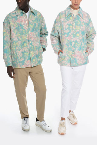UNISEX MCQ NO.9 Cappotto Multicolor in Misto Lana con Colletto