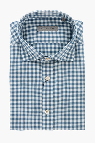Gingham Motif Cotton Shirt