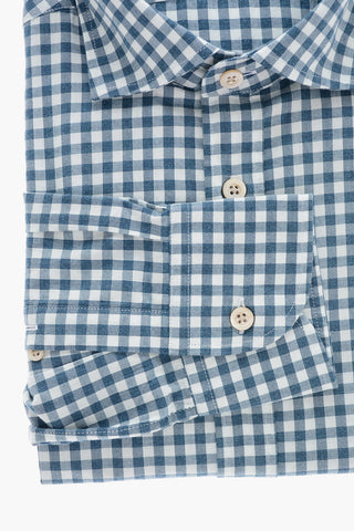 Gingham Motif Cotton Shirt