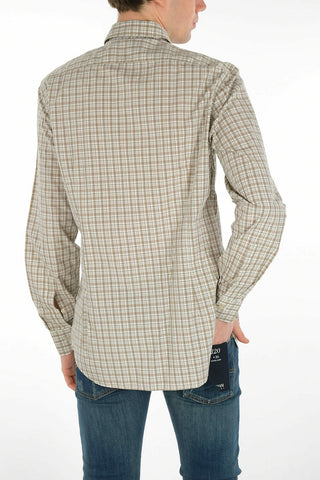 Gingham Motif Cotton Shirt