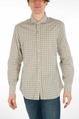 Gingham Motif Cotton Shirt
