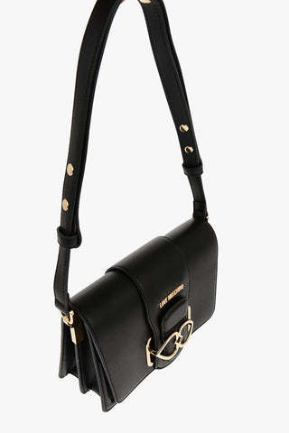 LOVE Borsa a Spalla LOVE BRIDGE in Ecopelle con Passante Doppio Cuore in Metallo
