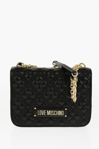 LOVE Quilted Faux Leather Bag with Chain Shoulder Strap