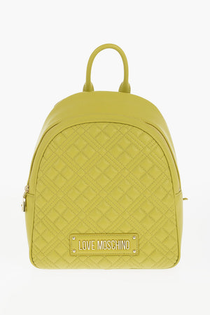 LOVE Quilted Faux Leather Backpack with Gold Logo