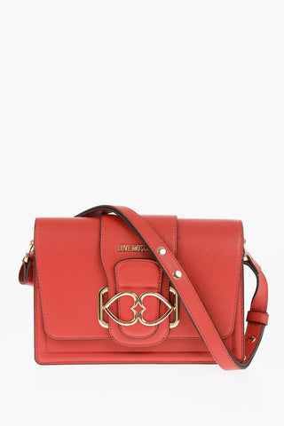 LOVE Borsa a Spalla LOVE BRIDGE in Ecopelle con Passante Doppio Cuore in Metallo