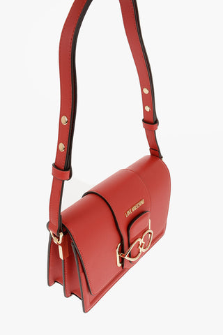 LOVE Borsa a Spalla LOVE BRIDGE in Ecopelle con Passante Doppio Cuore in Metallo