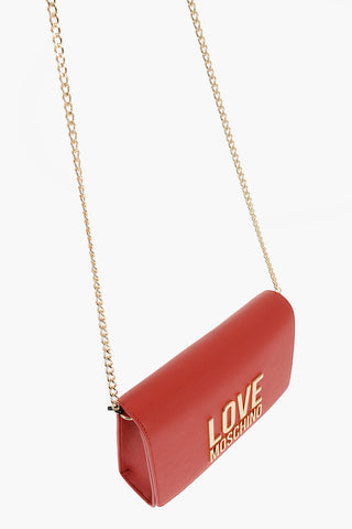  LOVE Faux Leather Bag with Chain Shoulder Strap 