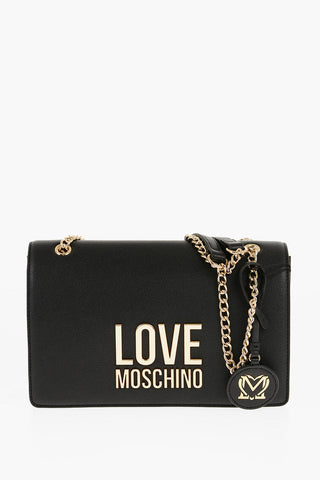 LOVE Faux Leather Shoulder Bag with Golden Details