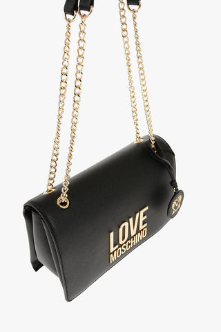LOVE Faux Leather Shoulder Bag with Golden Details
