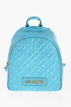 LOVE Quilted Laminated Faux Leather Backpack