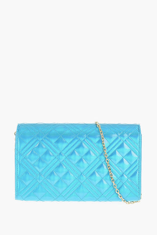 LOVE Borsa in Ecopelle Laminata con Tracolla a Catena