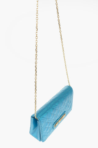 LOVE Borsa in Ecopelle Laminata con Tracolla a Catena