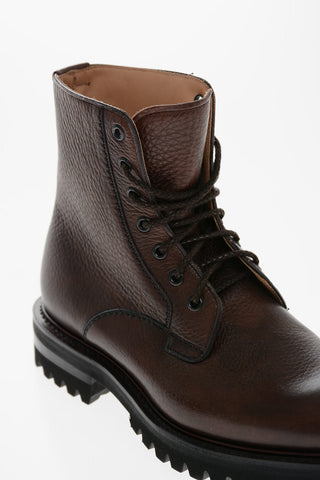 Textured Leather COALPORT Combat Booties with Carrion Sole