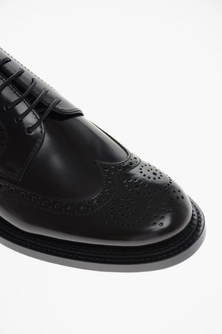 Brushed Leather Brogue Derby Shoes