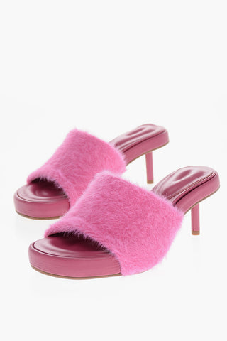 Eco-fur ARGILLA Mules with Cylindrical Heel 5cm