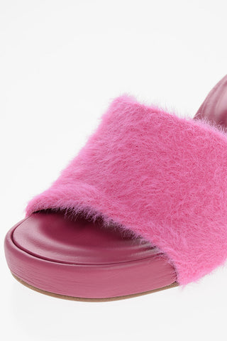 Eco-fur ARGILLA Mules with Cylindrical Heel 5cm
