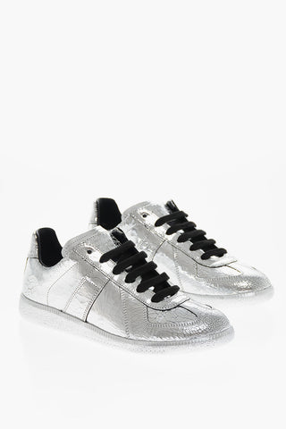 MM22 Sneakers Basse in Pelle Lamè