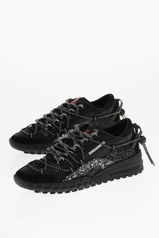 LEGEND Glitter and Leather Sneakers with Treck Laces