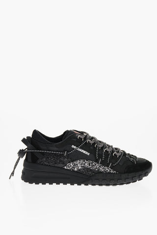 LEGEND Glitter and Leather Sneakers with Treck Laces