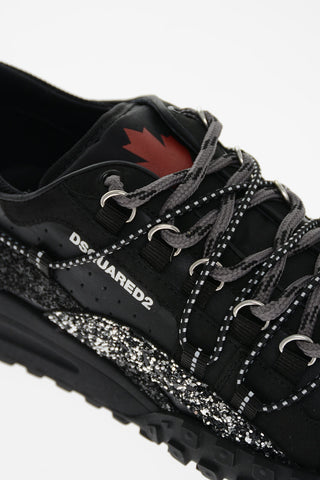 LEGEND Glitter and Leather Sneakers with Treck Laces